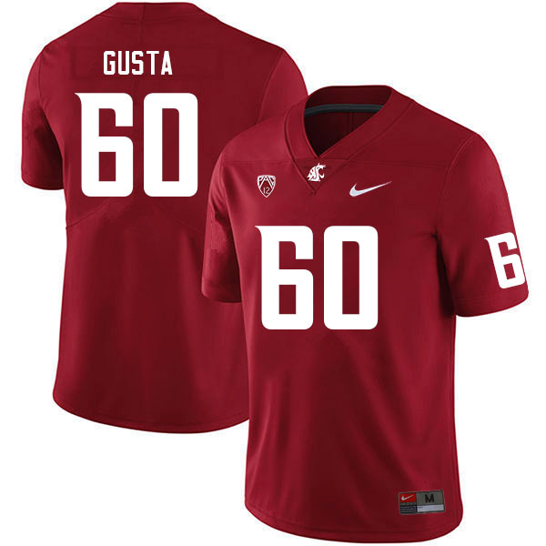 Washington State Cougars #60 David Gusta College Football Jerseys Sale-Crimson